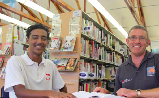 Josef Graf and Ian Arnold celebrate the start of the 2018 School Based Traineeship Program